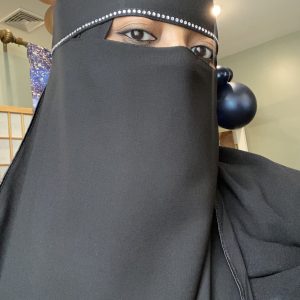 Single Line White Stone Niqab