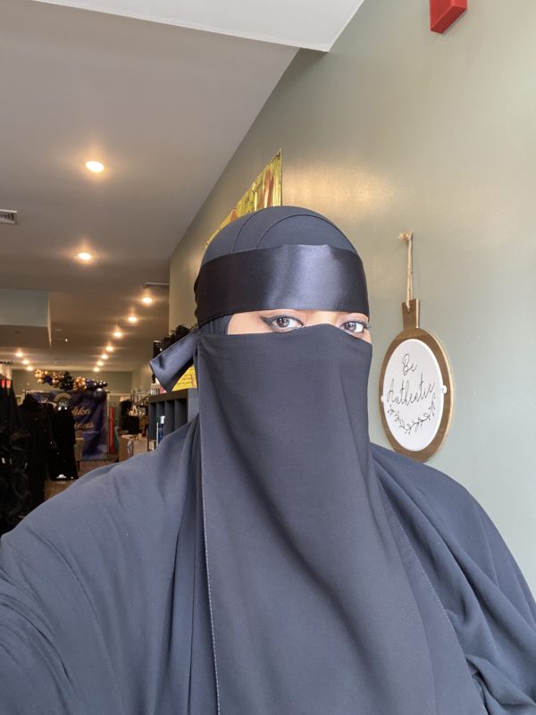Satin Band Plain Niqab - Image 3