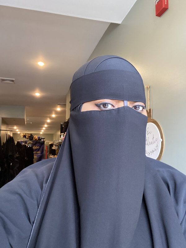 Satin String Plain Niqab - Image 4