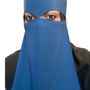 Plain Teal Blue Point Connect Niqab