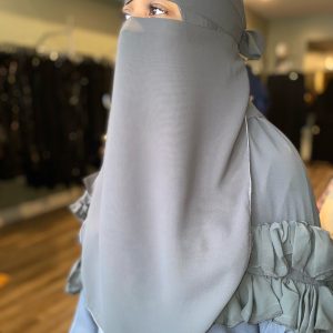 Grey Niqab Plain
