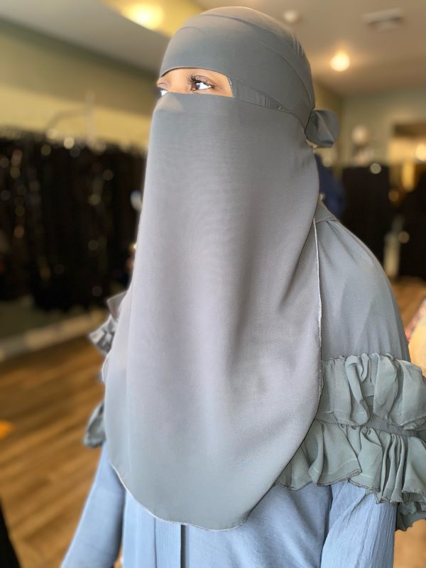 Grey Niqab Plain