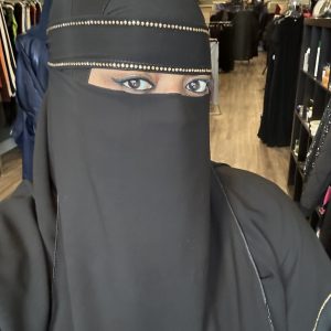 Single Line Top & Bottom Gold Stone Niqab