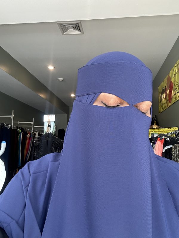 Plain Blue Point Connect Niqab