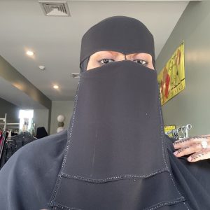 Point w/ String 3 Layer Stoned Black Niqab