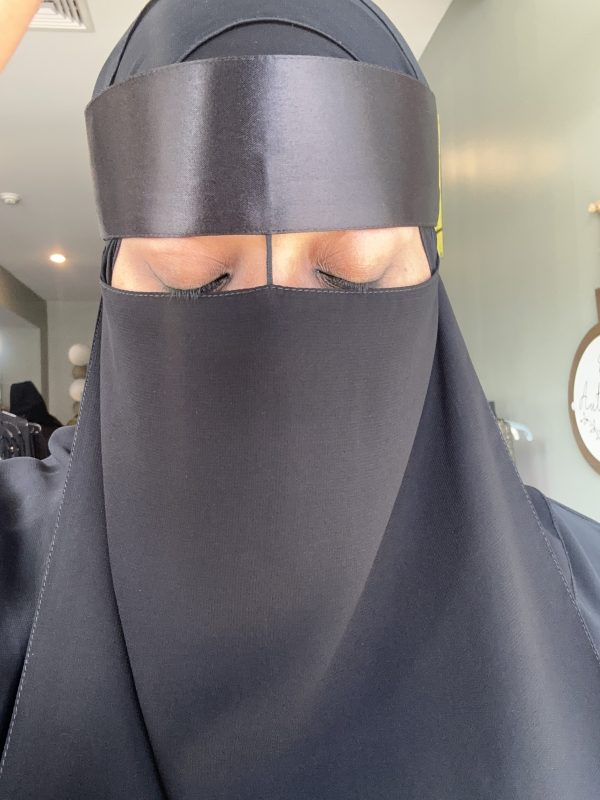 Satin Band Niqab W/String