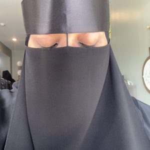 Satin Band Niqab W/String