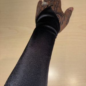Satin Black Fingerless Sleeves