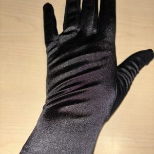 Black Wrist Satin Gloves
