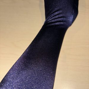 Long Blue Satin Gloves