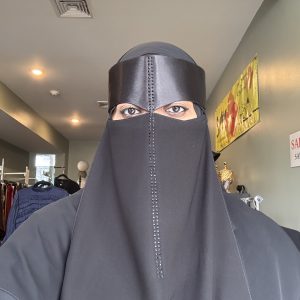 Double Stone Line Satin Point Connect Niqab