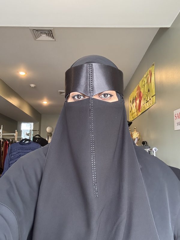 Double Stone Line Satin Point Connect Niqab