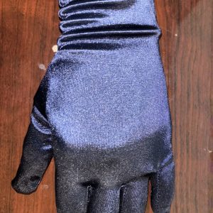 Blue Wrist Satin Gloves