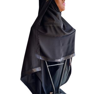 Black Satin Trim Shaylah w/Stones