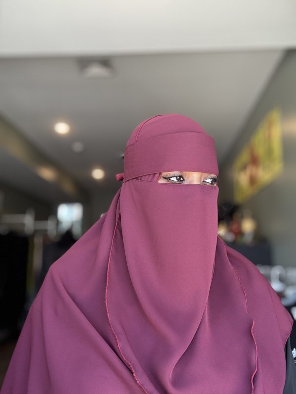 Plain 2pc Burgundy Shaylah & Niqab Set - Image 2