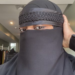 Double Satin w/ Braid Trim Niqab