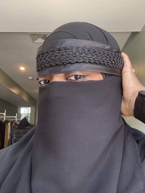 Double Satin w/ Braid Trim Niqab