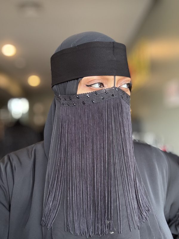 Long Fringe Niqab Overlay