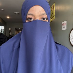 Plain Blue Half Niqab & Shaylah Set