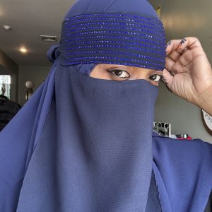 Blue Full Stone Band Niqab