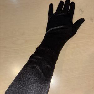 Long Black Satin Gloves