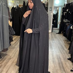 Silver Glitter/ Black Overhead Cape