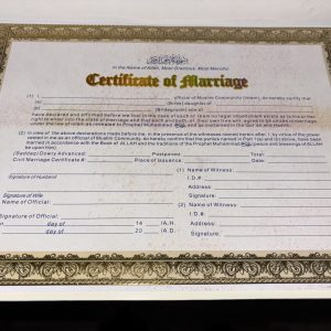 Marriage Certificate