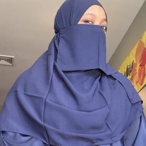 Plain Blue Half Niqab & Shaylah Set