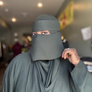 Plain 2 pc. Olive Shorty Niqab & Shaylah Set
