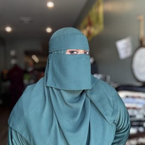 Plain 2pc. Green Shorty Niqab & Shaylah Set