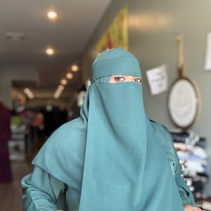 Plain 2pc Green Long Niqab & Shaylah Set
