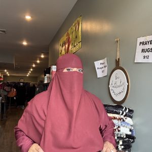 Burgundy Plain Long Niqab