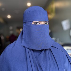 Plain 2pc. Blue Shorty Niqab & Shaylah Set