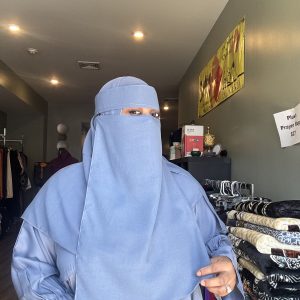 Plain 2pc Grey Long Niqab & Shaylah Set